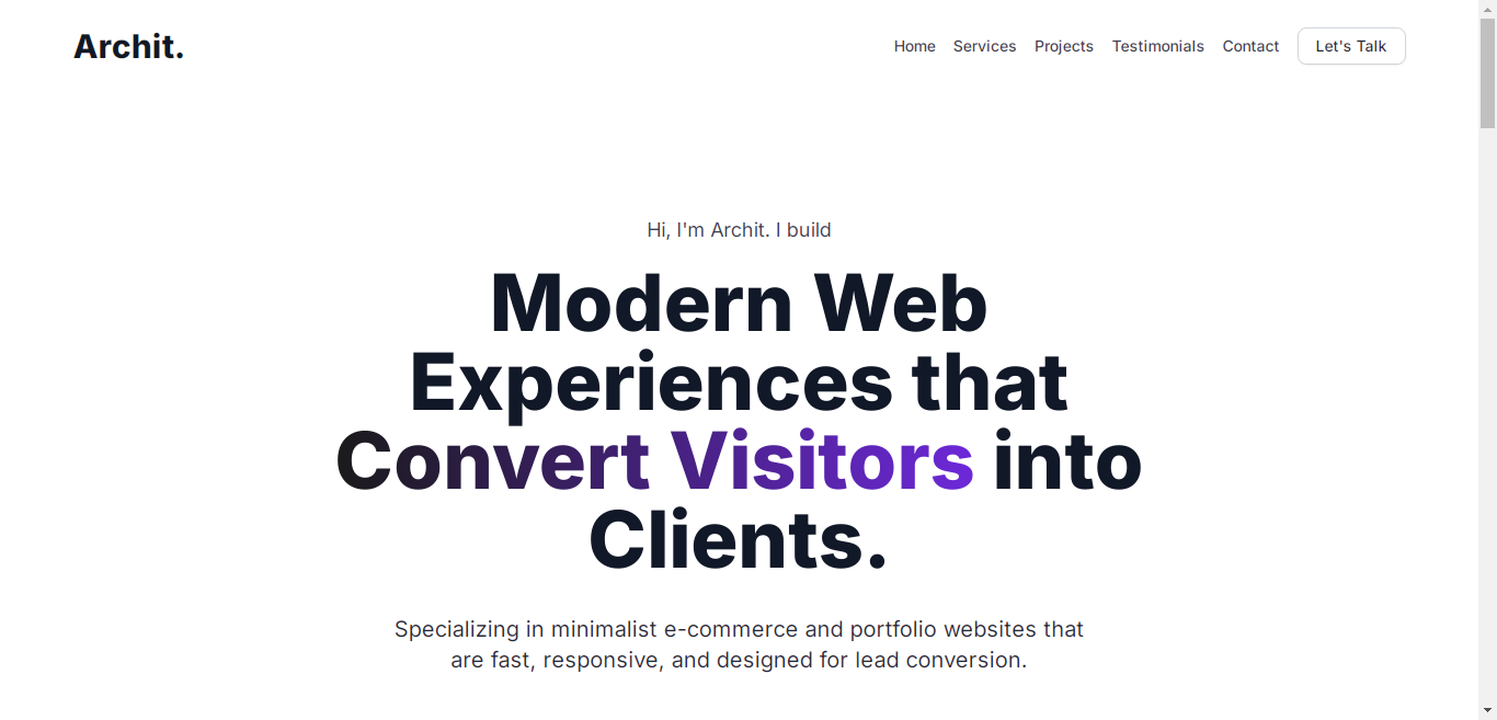 Archit Portfolio Website